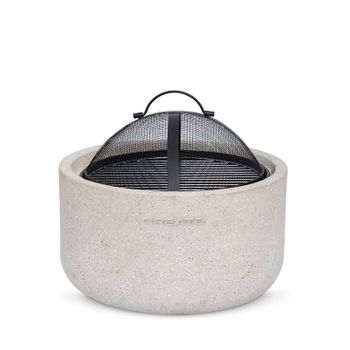 Brasero Exterior Con Grill, Cerámica, 440x440x320 Mm, Create - Fire Bowl Grill