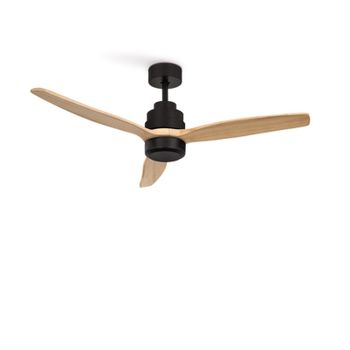 Ventilador De Techo 40w Silencioso Ø132 Cm, Níquel- Madera Oscura- Con Luz-  Controlador De Pared + Mando, Create - Windcalm Dc con Ofertas en Carrefour