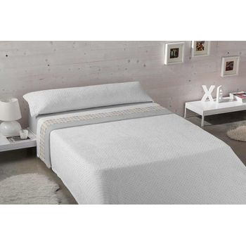 Juego De Sábanas Invierno Coralina Karamelo Enua Cama 90 Cm Gris