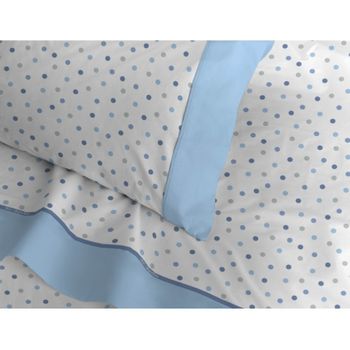 Juego De Sábanas Invierno Ivana Azul Franela 100% Algodón Para Cama De 180 Cm