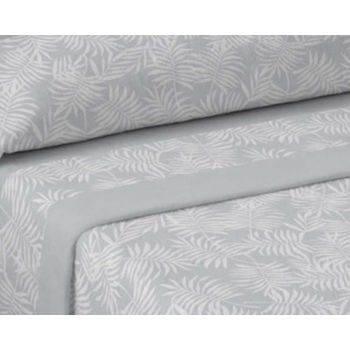 Juego De Sábanas Invierno Isis Gris Coralina 100% Poliéster Para Cama De 90 Cm