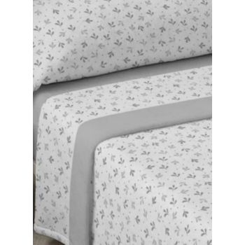 Juego De Sábanas Invierno Ademia Gris Coralina 100% Poliéster Para Cama De 90 Cm