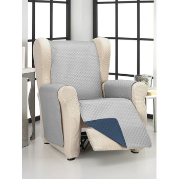 Valentia Home Cubre Sofá Reversible Rombo 1 Plaza Gris/azul