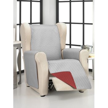 Valentia Home Cubre Sofá Reversible Rombo 1 Plaza Gris/rojo