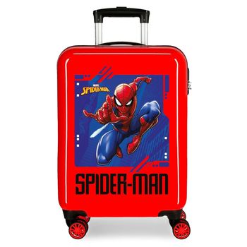 Maleta De Cabina Spiderman Street Rígida En Rojo 55 Cm