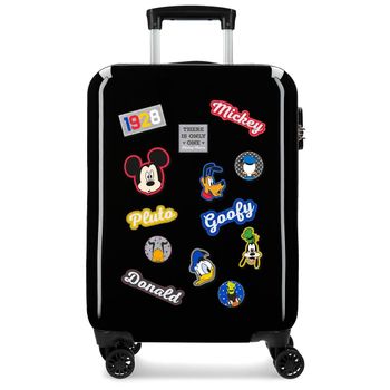 Maleta De Cabina Mickey Rígida 55cm Personajes Negra