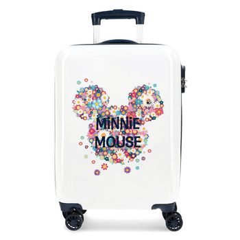 Maleta De Cabina Minnie Rígida 55cm Sunny Day Flores Azul