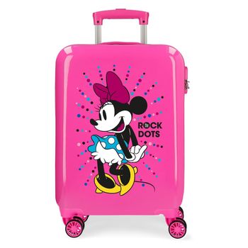 Maleta De Cabina Minnie Rígida 55cm Rock Dots Fucsia