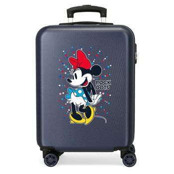 Maleta De Cabina Minnie Rígida 55cm Rock Dots Azul