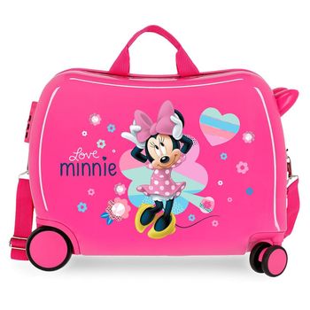 Maleta Infantil 2 Ruedas Multidireccionales Love Minnie Fucsia