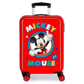 Maleta De Cabina Rígida Circle Mickey Roja 55 Cm