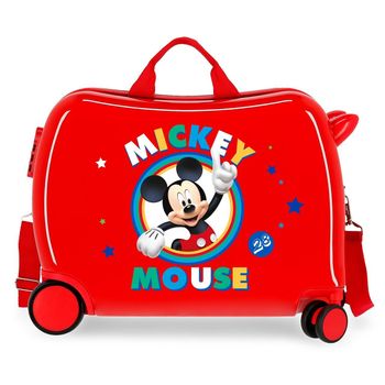 Maleta Infantil 2 Ruedas Multidireccionales Circle Mickey Roja