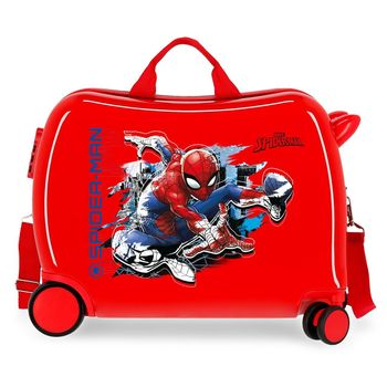 Maleta Infantil 2 Ruedas Multidireccionales Spiderman Geo Roja