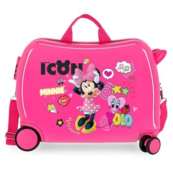 Maleta Infantil 2 Ruedas Multidireccionales Enjoy Minnie Icon Fucsia