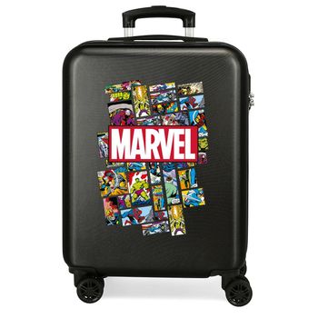 Maleta De Cabina Comic Marvel Rígida 55cm Negro