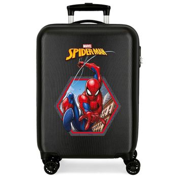 Maleta De Cabina Spiderman Geo Rígida 55cm Negra