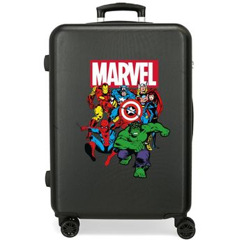 Maleta Mediana Sky Avengers Rígida 68cm Negra