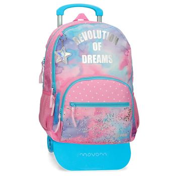 Mochila Escolar Movom Revolution Dreams Dos Compartimentos Con Carro 45 Cm