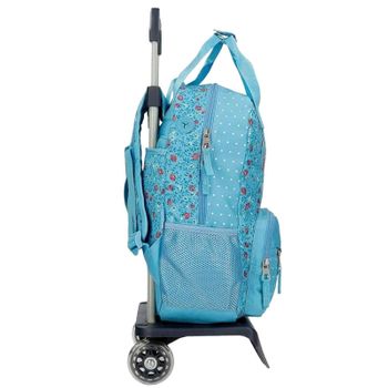 Mochila Escolar Adaptável 40cm C/ Carro Pepe Jeans Ava Azul