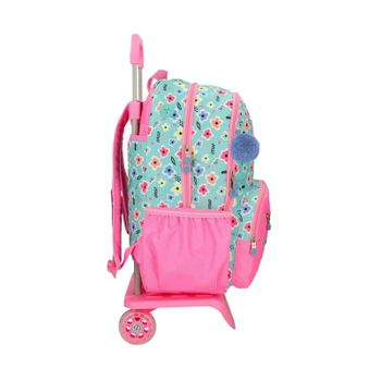 Mochila Escolar 44cm C/ Carro Enso Love The Nature Rosa