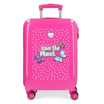 Maleta De Cabina Movom Save The Planet Rígida 55cm Fucsia