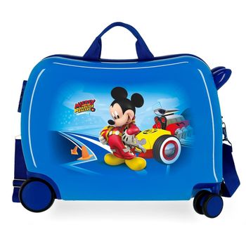 Maleta Infantil Ruedas Multidireccionales Lets Roll Mickey Azul