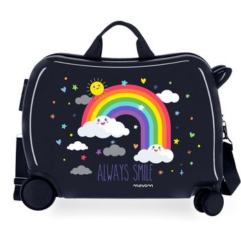 Maleta Infantil Movom Arcoiris Always Smile Con 2 Ruedas Multidireccionales Marino