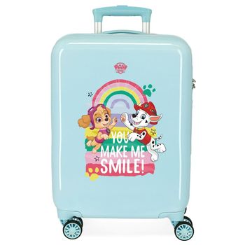 Maleta De Cabina Patrulla Canina Be Happy Rígida 55cm Azul Turquesa