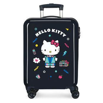 Maleta De Cabina Castle Of Hello Kitty Rígida 55cm Azul Marino