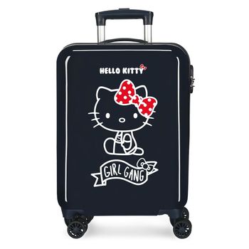 Maleta De Cabina Girl Gang Hello Kitty Rígida 55cm Azul Marino