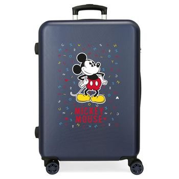 Maleta Mediana Mickey Letras Rígida 65cm Azul Marino