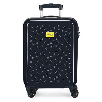 Maleta De Cabina Movom Bubbles Rígida 55cm Azul Marino Con Logo Amarillo  55cm