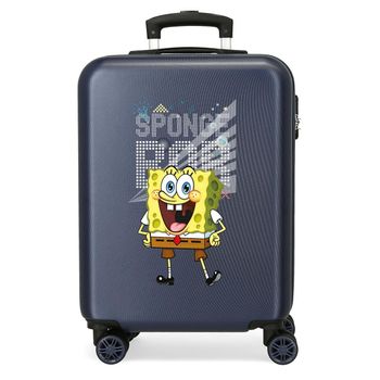 Maleta De Cabina Bob   Party Bob Esponja Rígida 55cm