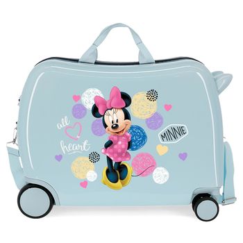 Maleta Infantil 2 Ruedas Multidireccionales Love Minnie Heart Azul