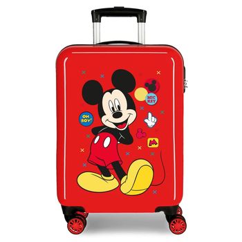 Maleta De Cabina Rígida Mickey Enjoy The Day Oh Boy Roja 55 Cm