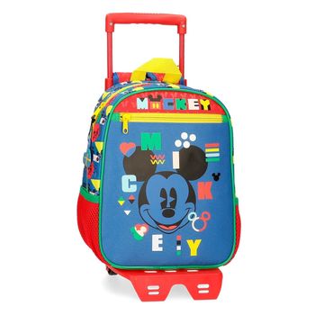 Mochila  Con Carro Mickey Shape Shifter De 28 Cm