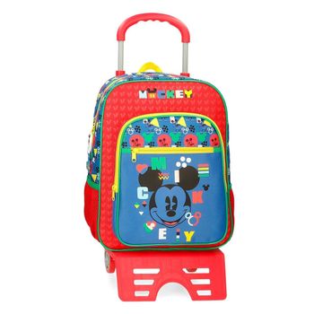 Mochila Escolar Mickey Shape Shifter Con Carro 38 Cm