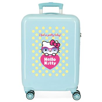 Maleta De Cabina Hello Kitty Pretty Glasses Rígida 55cm Azul Turquesa