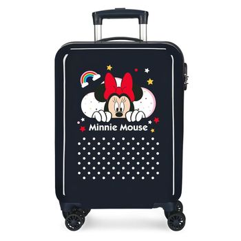 Maleta De Cabina Minnie Rainbow Rígida 55cm Marino