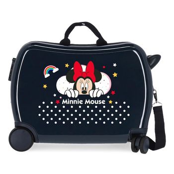 Maleta Infantil Minnie Rainbow Con 2 Ruedas Multidireccionales Marino