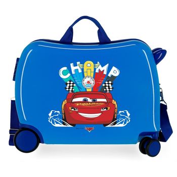 Maleta Infantil 2 Ruedas Multidireccionales Cars Champ Azul