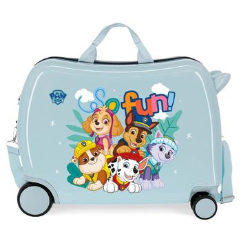 Maleta Infantil 2 Ruedas Multidireccionales Paw Patrol So Fun Azul Claro