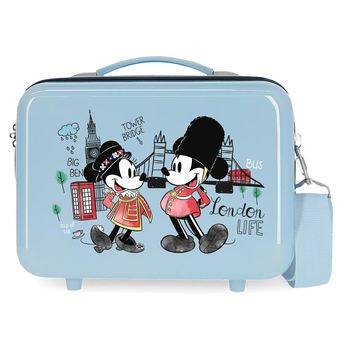 Neceser Abs Let´s Travel Mickey & Minnie London Adaptable Azul Claro