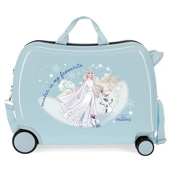 Maleta Infantil Frozen Winter Is My Favourite Con Ruedas Multidireccionales Azul