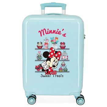 Maleta De Cabina Rígida Minnie´s Sweet Treats That´s Easy Turquesa De 55 Cm