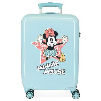 Maleta De Cabina Rígida Minnie Mouse That´s Easy Turquesa De 55 Cm