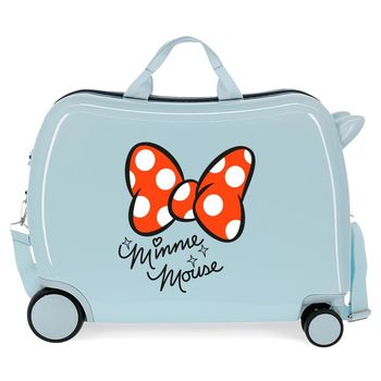 Maleta Infantil Minnie Good Vibes Only Con 2 Ruedas Multidireccionales