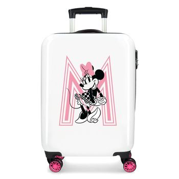 Maleta De Cabina Pretty Minnie Pink Rígida 55cm Bco/negro/fucsia