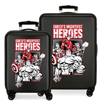 Juego De Maletas Avengers Earth´s Mightiest Heroes Rígidas 55-68cm Negro