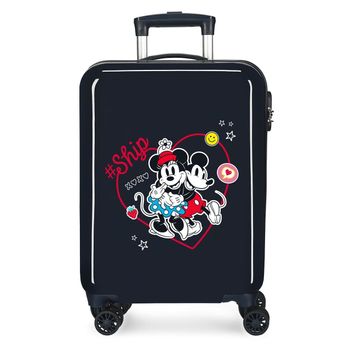 Maleta De Cabina Mickey & Minnie Ship Always Be Kind Rígida 55cm Marino